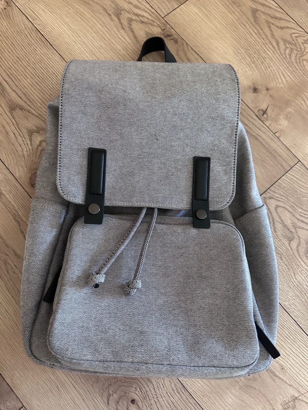 Everlane Gray Canvas Backpack with Black Strap Accents